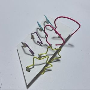 70’s Metal Shape Earrings (4 pairs)